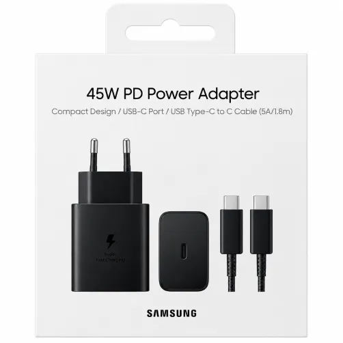 شارژر دیواری 45 وات سامسونگ مدل EP-T4510 Low Standby به همراه کابل 1.8 متری - 2 پین