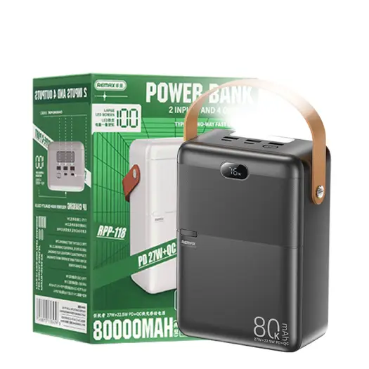 پاوربانک ریمکس مدل RPP-118 ظرفیت 80000 میلی آمپر ساعت