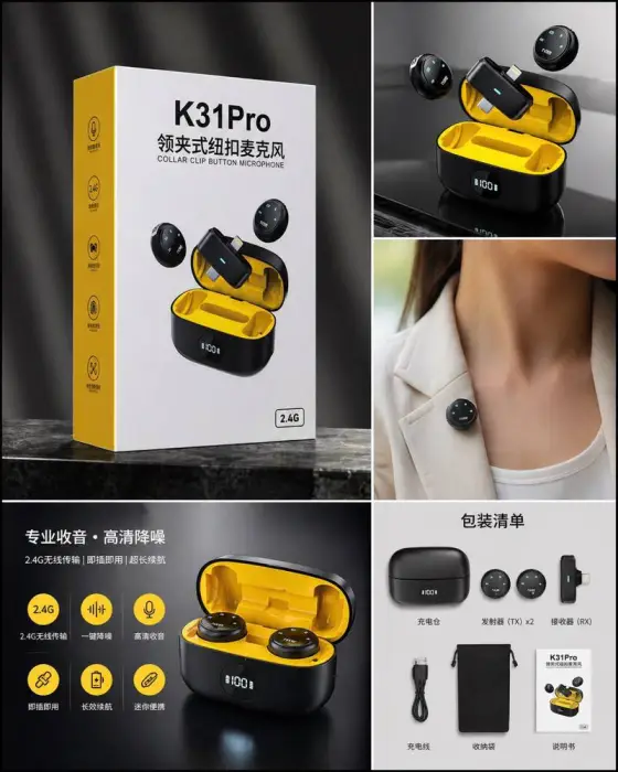 ست میکروفن بی سیم مدل K31pro