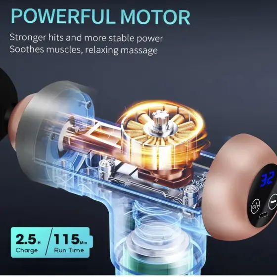 ماساژور تفنگی شارژی DSP 80025 | ماساژ عمیق برای رفع درد و کوفتگی عضلات