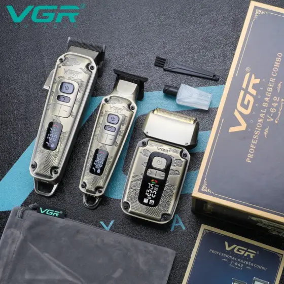 ست ماشین اصلاح موی سر و صورت سه کاره وی جی آر مدل V-642