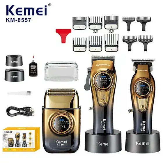 ست ماشین اصلاح موی سر، صورت و شیور کیمی مدل KM-8557