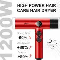 سشوار برس‌دار چرخشی 1900 وات وی جی ار مدل V-401، موتور AC
