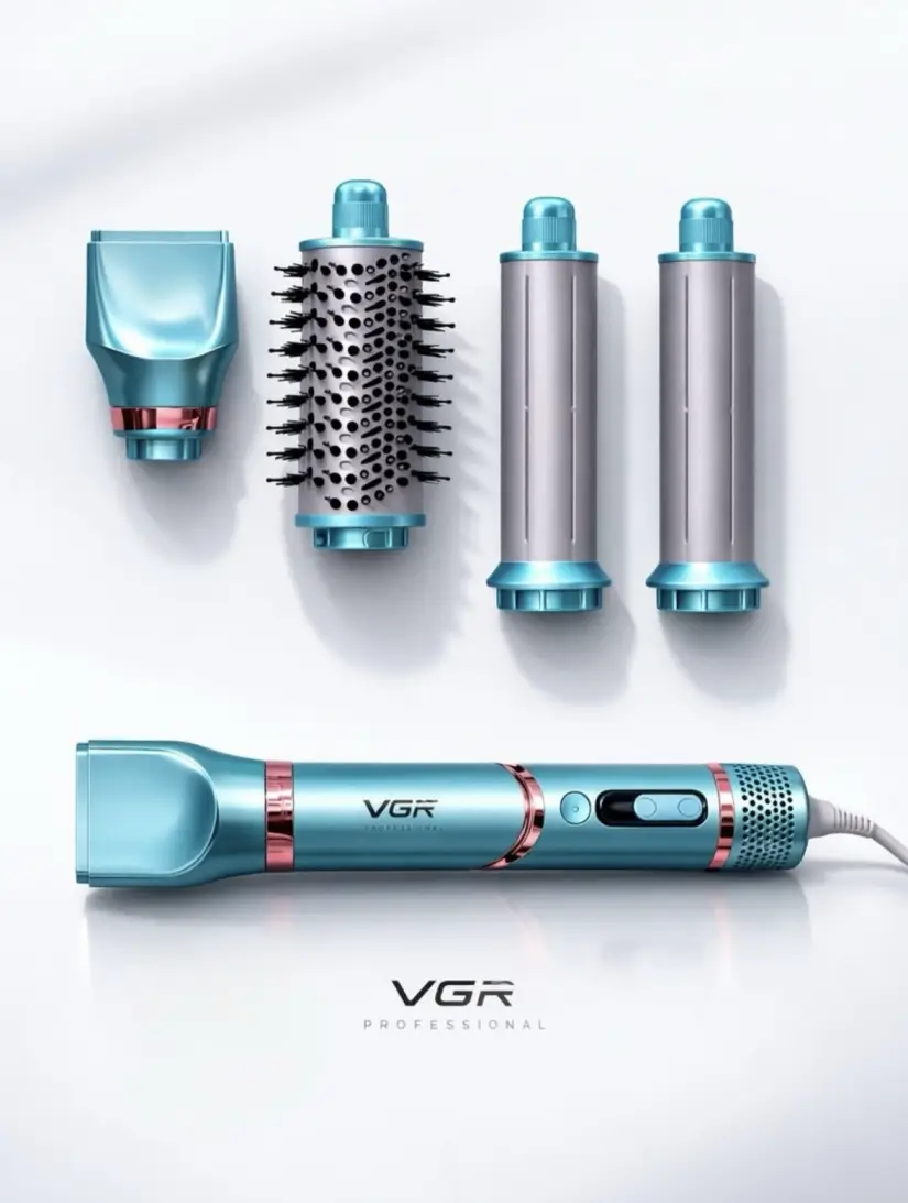 سشوار برس‌دار حالت‌دهنده 1000 وات وی جی ار مدل V-474 4in1