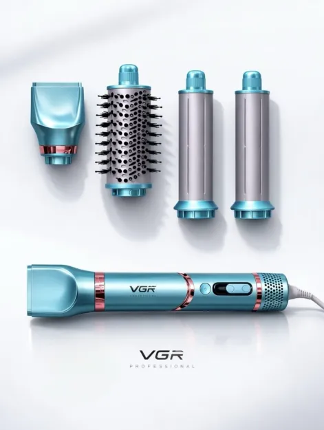 سشوار برس‌دار حالت‌دهنده 1000 وات وی جی ار مدل V-474 4in1
