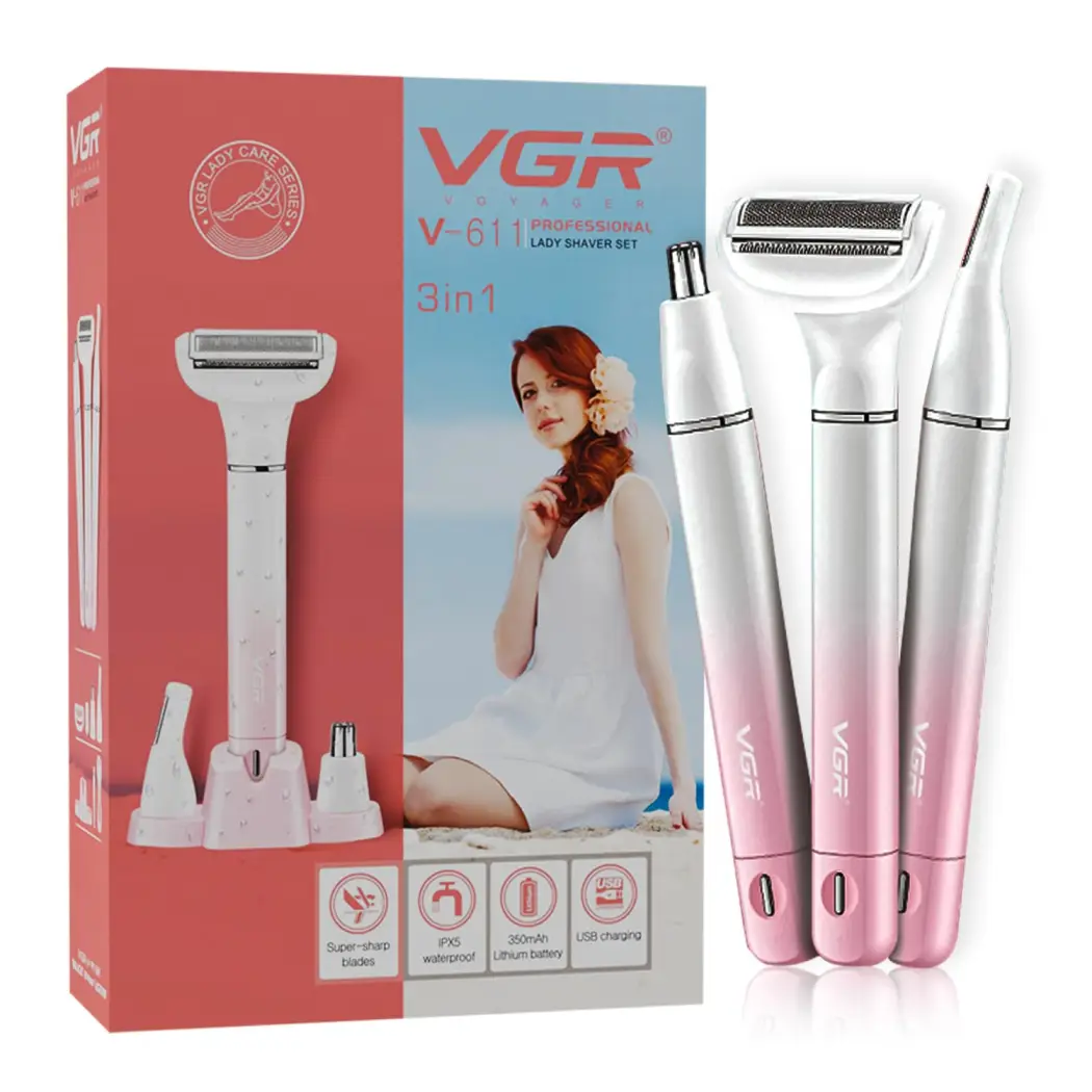 ماشین اصلاح موی بدن بانوان وی جی ار مدل V-611