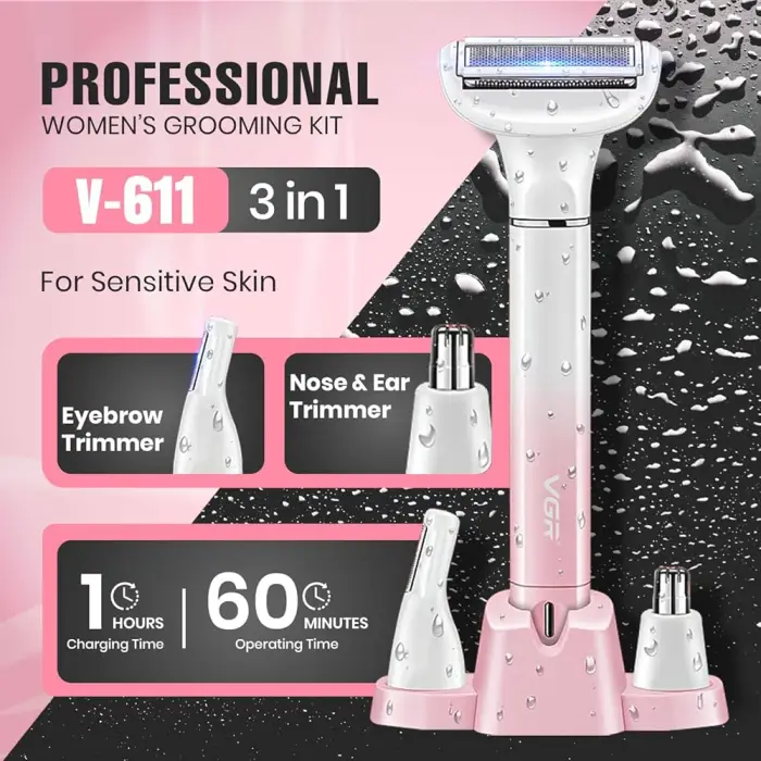 ماشین اصلاح موی بدن بانوان وی جی ار مدل V-611
