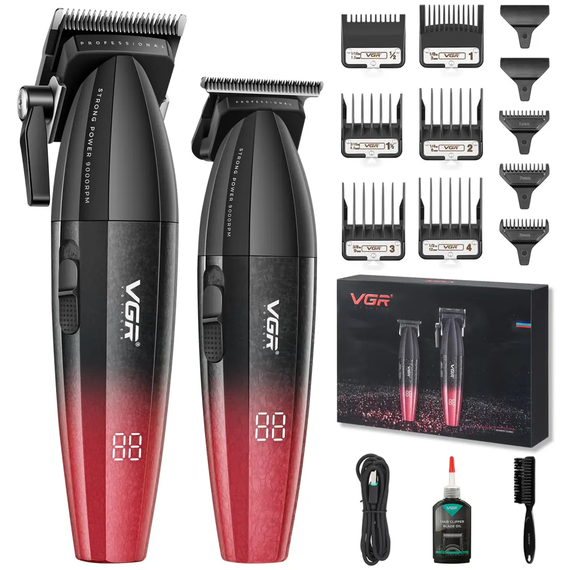ست حرفه‌ای حجم زن و خط زن وی جی آر مدل V-640
