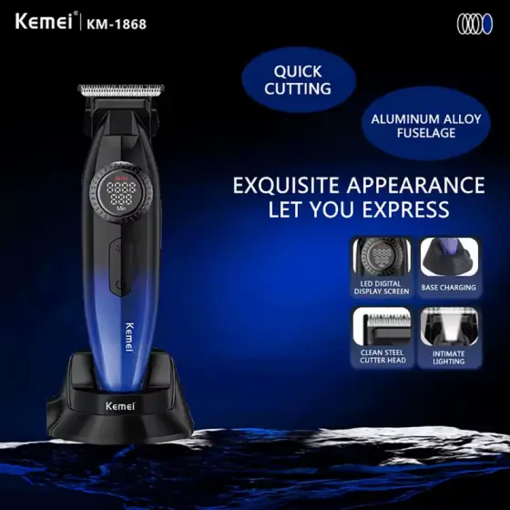 ماشین اصلاح خط‌زن شارژی کیمی مدل KM-1868 مجموعه دو عددی