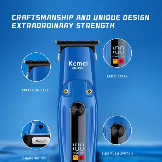ماشین اصلاح حرفه‌ای موی سر و صورت کیمی مدل km-1553
