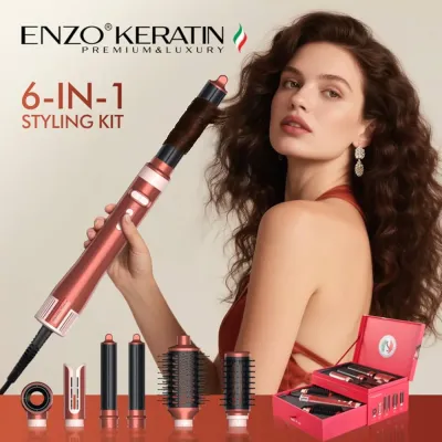 سشوار برس‌دار حرفه ای 1500 وات انزو پروفیشینال مدل KERATIN B2 6in1