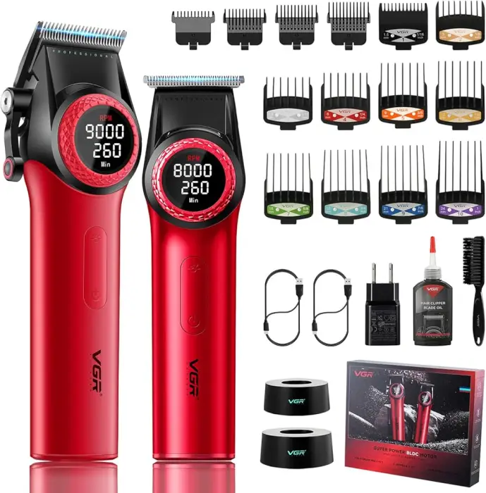 ست ماشین اصلاح موی سر و صورت شارژی وی جی ار مدل v-001 v--977