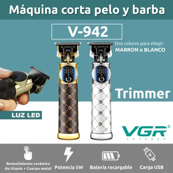 ماشین اصلاح موی سر و صورت وی جی ار مدل v-942-برش مستقیم