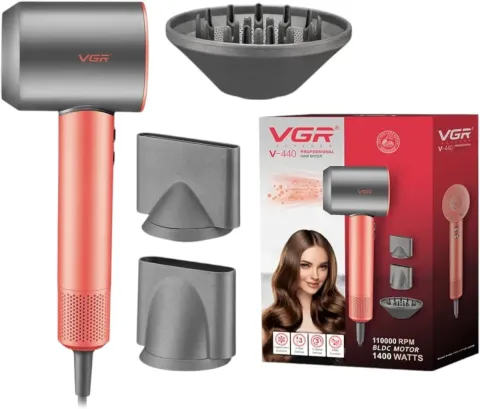 سشوار مسافرتی وی جی آر مدل V-440 با باد سرد و متمرکزکننده