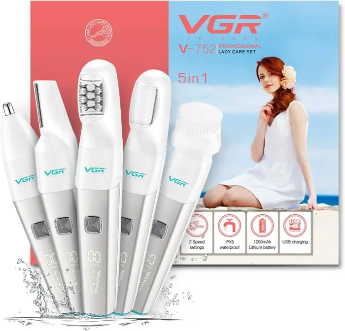 ست اصلاح موی بدن بانوان وی جی ار مدل V-752-ضدآب