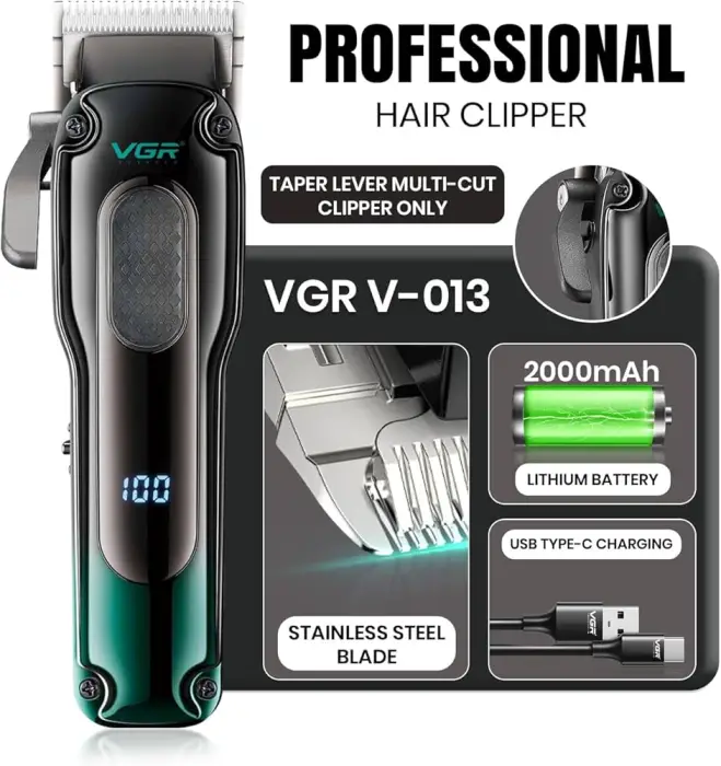 ماشین اصلاح حجم‌زن موی سر و صورت شارژی وی‌جی‌ار مدل V-013