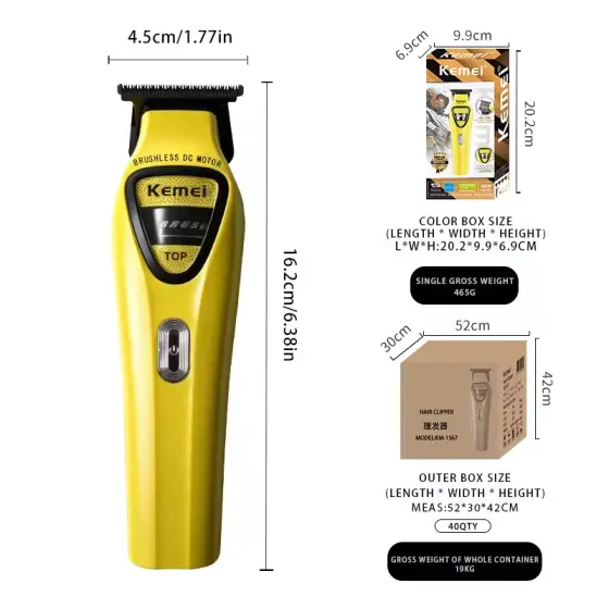 ماشین اصلاح خط‌زن سر و صورت کیمی مدل KM-1567 با برش مستقیم