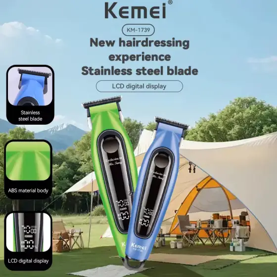 ماشین اصلاح خط‌زن موی سر و صورت شارژی کیمی مدل km-1739