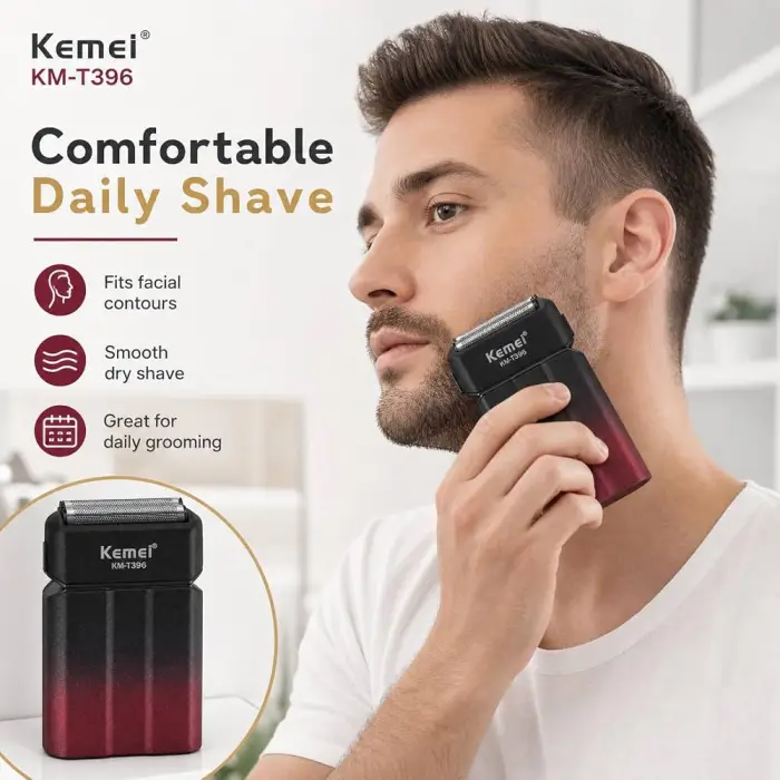شیور فویلی شارژی کیمی مدل KM-T396 با برش مستقیم