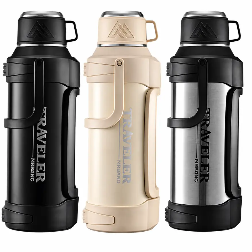 فلاسک 4 لیتری دوجداره استیل 316 TRAVELER با لیوان و صافی‌ چای