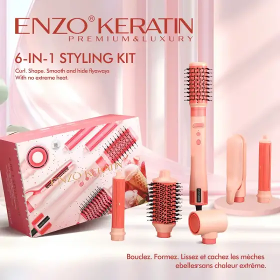 ست سشوار برس‌دار حالت‌دهنده 1200 وات ENZO Professional مدل EN-508 Keratin