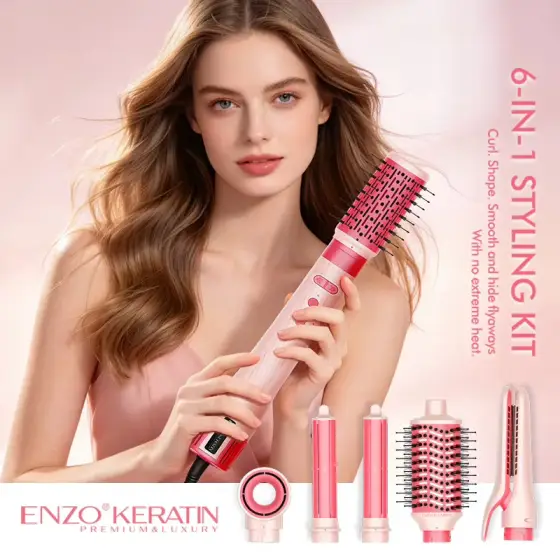 ست سشوار برس‌دار حالت‌دهنده 1200 وات ENZO Professional مدل EN-508 Keratin