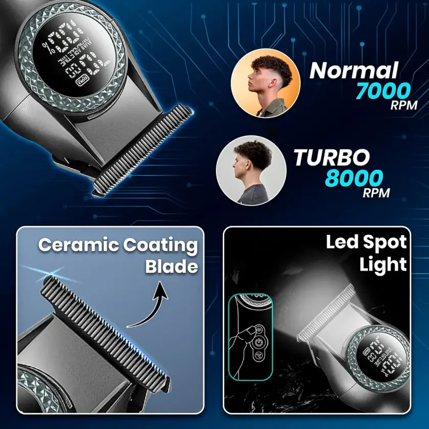 ماشین اصلاح موی سر و صورت VGR مدل V-990 | تیغه سرامیکی و موتور توربو