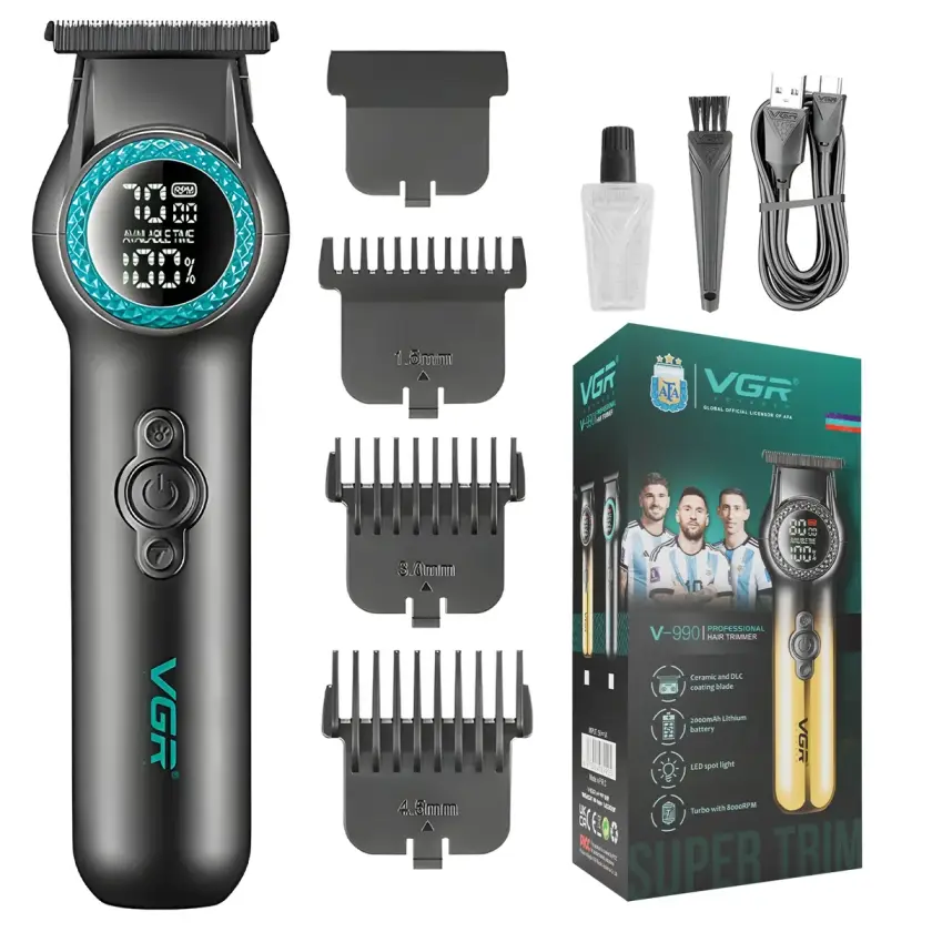 ماشین اصلاح موی سر و صورت VGR مدل V-990 | تیغه سرامیکی و موتور توربو