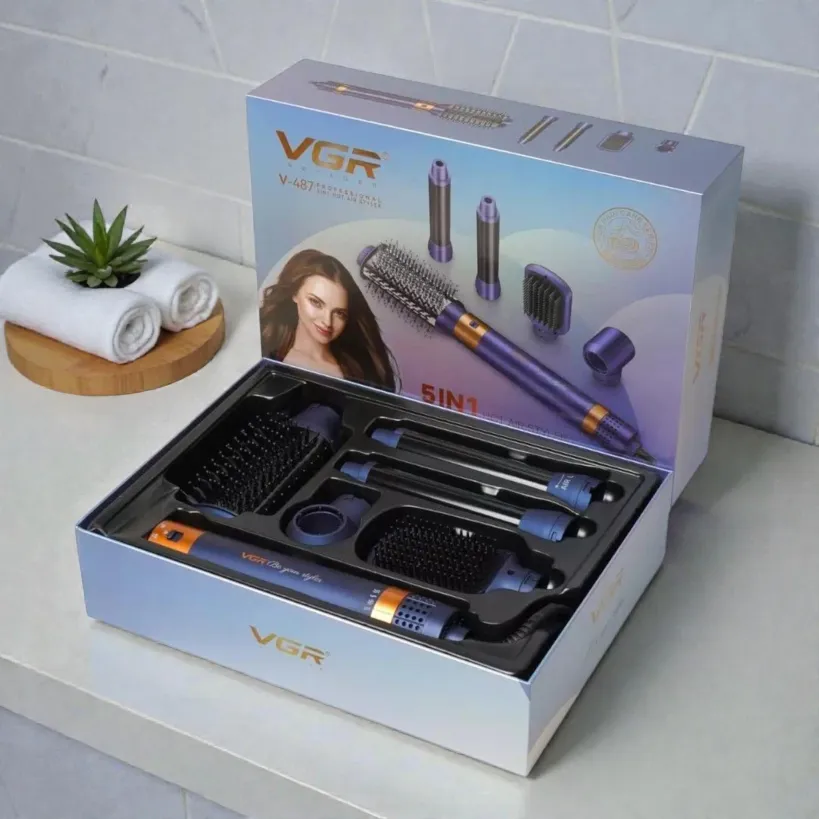 سشوار 7 کاره برس دار حالت دهنده 1400 وات وی جی آر مدل V-477
