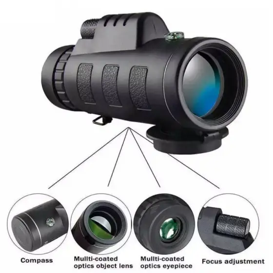دوربین تک چشمی شکاری بوشنل Bushnell مدل 40×60 پایه‌دار