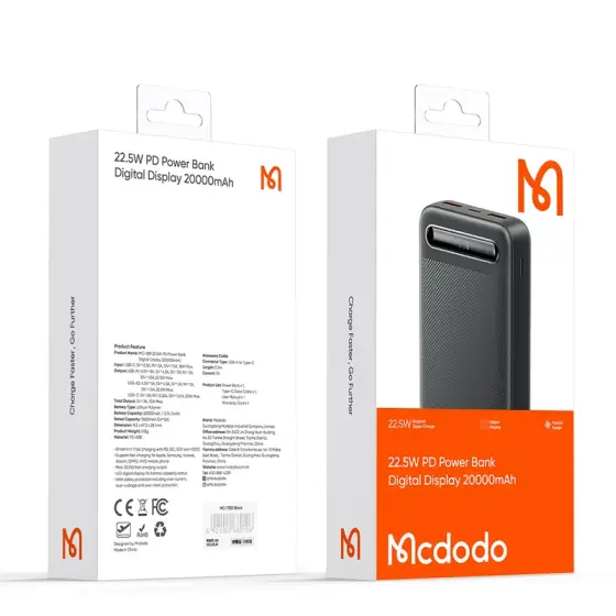 پاوربانک مک دودو Mcdodo مدل MC-389 ظرفیت 20000 ‌mAh + توان 22.5 وات