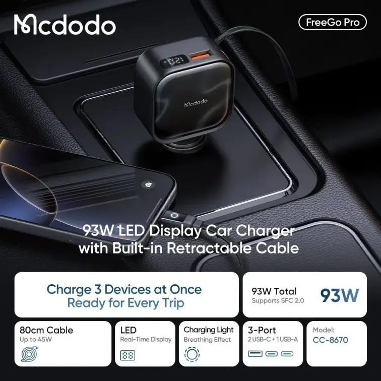 شارژر فندکی مک‌دودو Mcdodo CC-8670