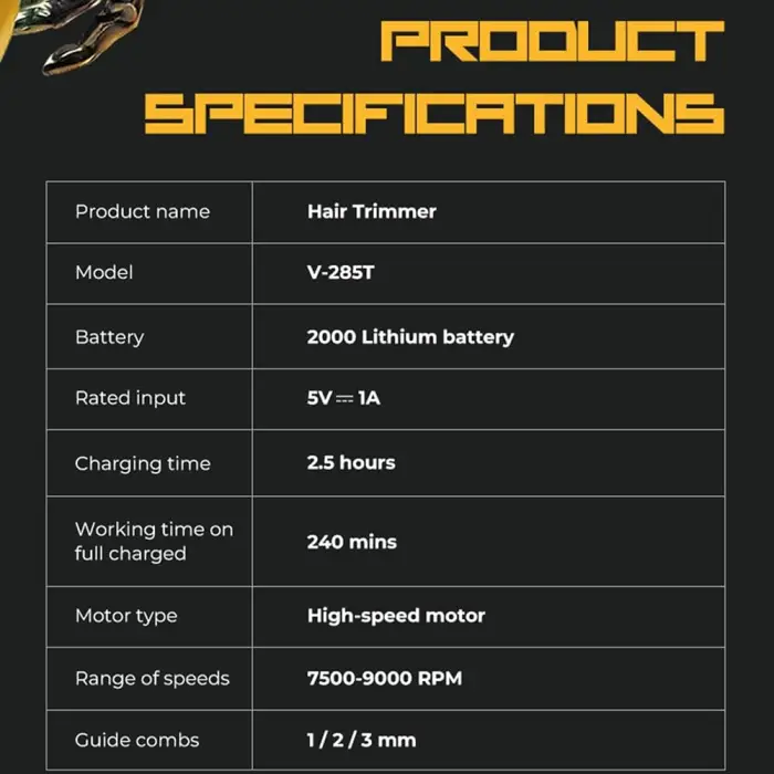 ماشین اصلاح موی سر و صورت وی‌جی‌آر مدل V-285T