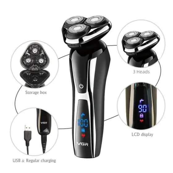 ریش تراش چرخشی ضد آب وی جی آر مدلV-309