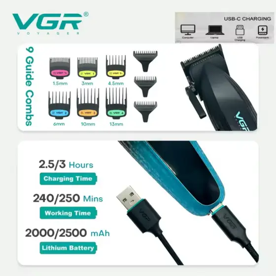 ست ماشین اصلاح حرفه‌ای وی جی آر مدل V-889S2