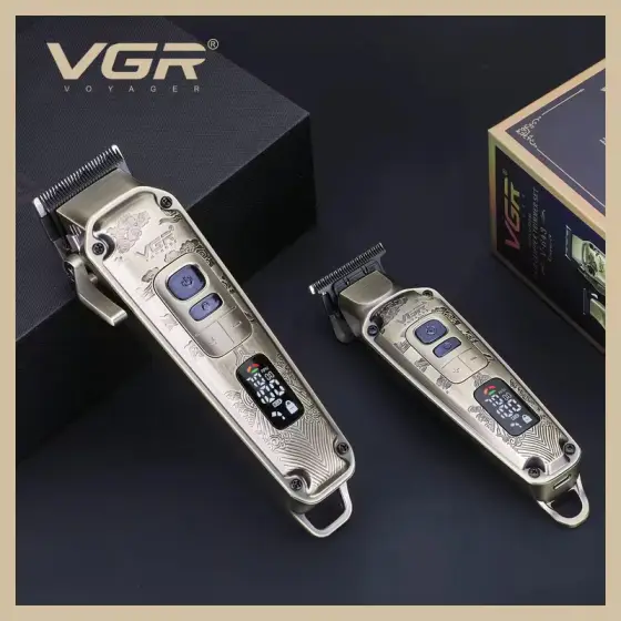 ست حرفه‌ای ماشین اصلاح سر و خط زن وی جی آر مدل V-643