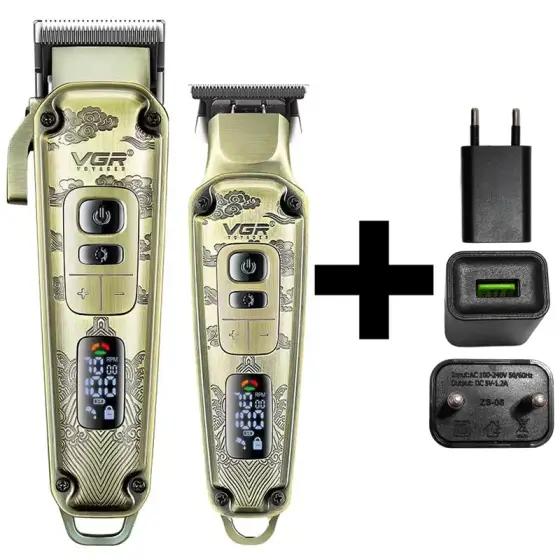 ست حرفه‌ای ماشین اصلاح سر و خط زن وی جی آر مدل V-643